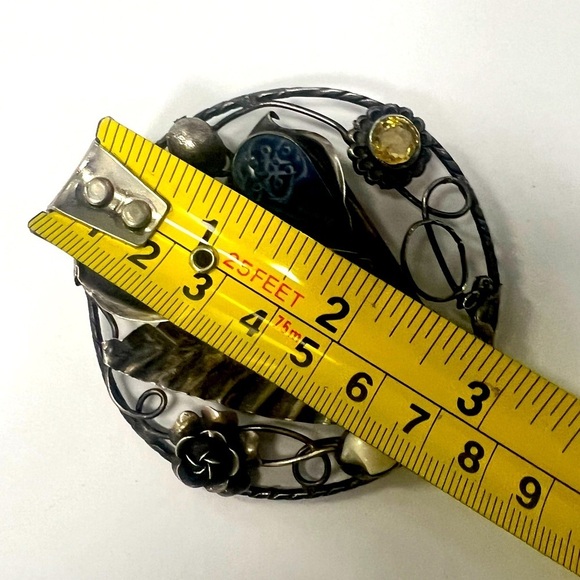 Large abstract sterling silver brooch - Picture 4 of 4